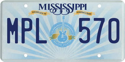 MS license plate MPL570