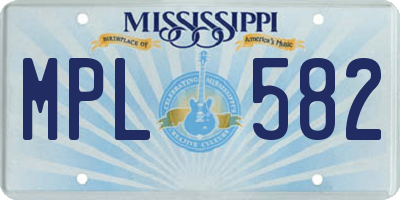 MS license plate MPL582