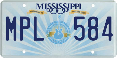 MS license plate MPL584