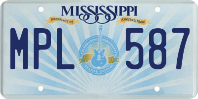 MS license plate MPL587