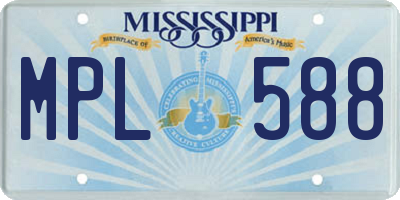 MS license plate MPL588