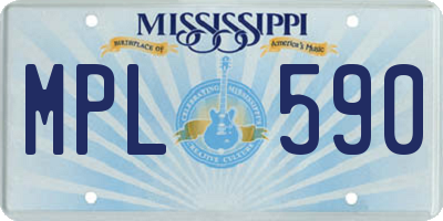 MS license plate MPL590