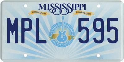 MS license plate MPL595
