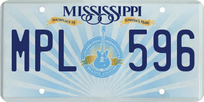 MS license plate MPL596