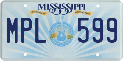 MS license plate MPL599