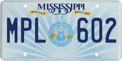 MS license plate MPL602