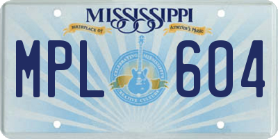 MS license plate MPL604