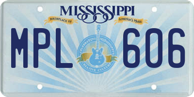 MS license plate MPL606