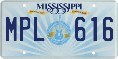 MS license plate MPL616