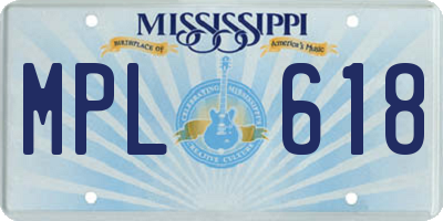 MS license plate MPL618
