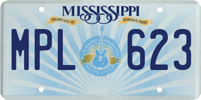 MS license plate MPL623