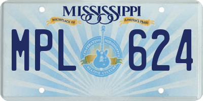 MS license plate MPL624