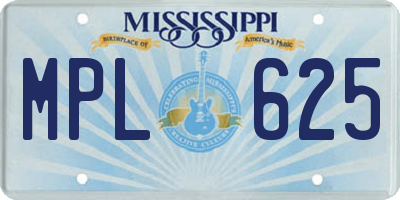 MS license plate MPL625