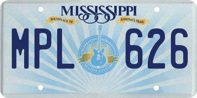 MS license plate MPL626