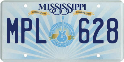 MS license plate MPL628
