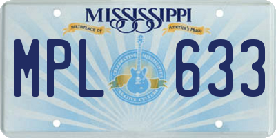 MS license plate MPL633