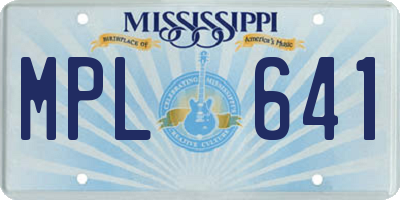 MS license plate MPL641