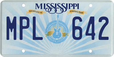 MS license plate MPL642