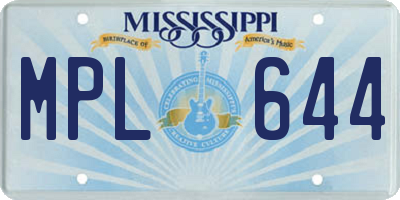 MS license plate MPL644
