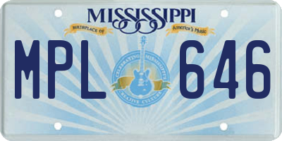 MS license plate MPL646
