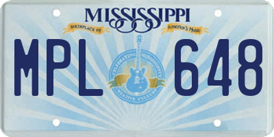 MS license plate MPL648