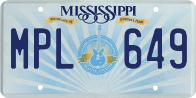 MS license plate MPL649