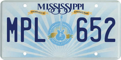 MS license plate MPL652