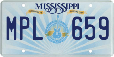 MS license plate MPL659