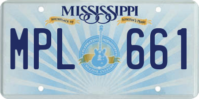 MS license plate MPL661