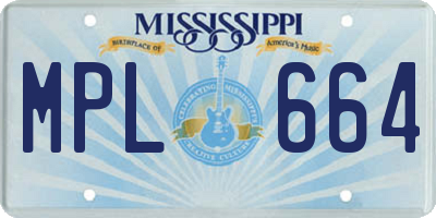 MS license plate MPL664