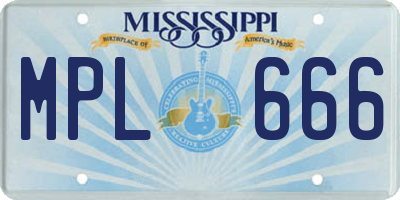 MS license plate MPL666