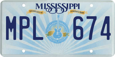 MS license plate MPL674