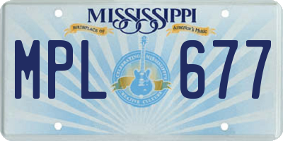 MS license plate MPL677