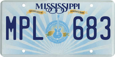 MS license plate MPL683