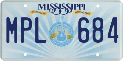 MS license plate MPL684
