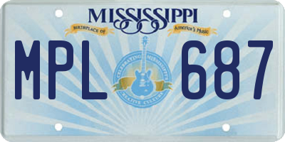 MS license plate MPL687