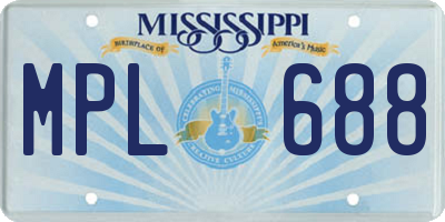 MS license plate MPL688