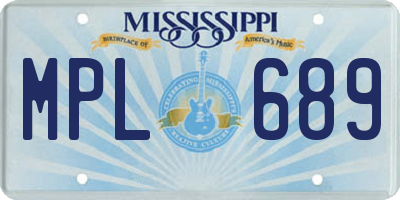MS license plate MPL689