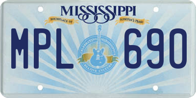 MS license plate MPL690