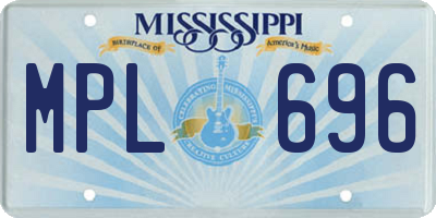 MS license plate MPL696