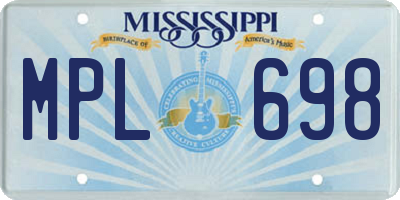 MS license plate MPL698