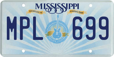 MS license plate MPL699