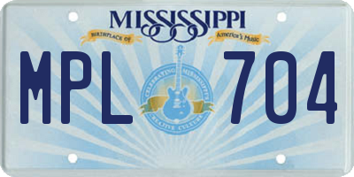 MS license plate MPL704