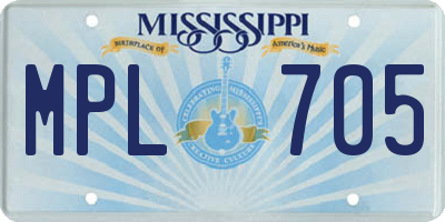 MS license plate MPL705