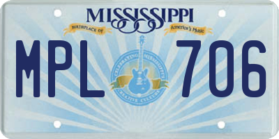 MS license plate MPL706