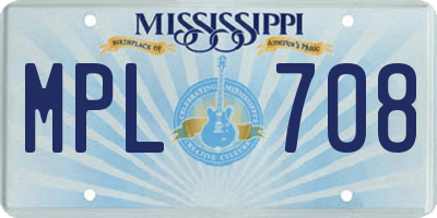 MS license plate MPL708