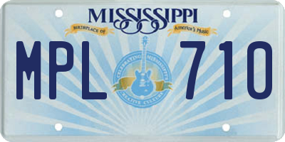 MS license plate MPL710
