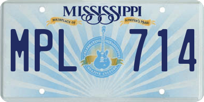 MS license plate MPL714