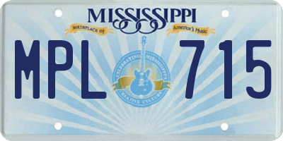 MS license plate MPL715