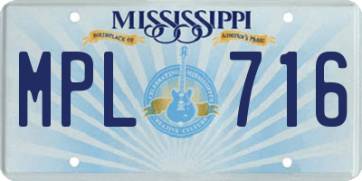 MS license plate MPL716
